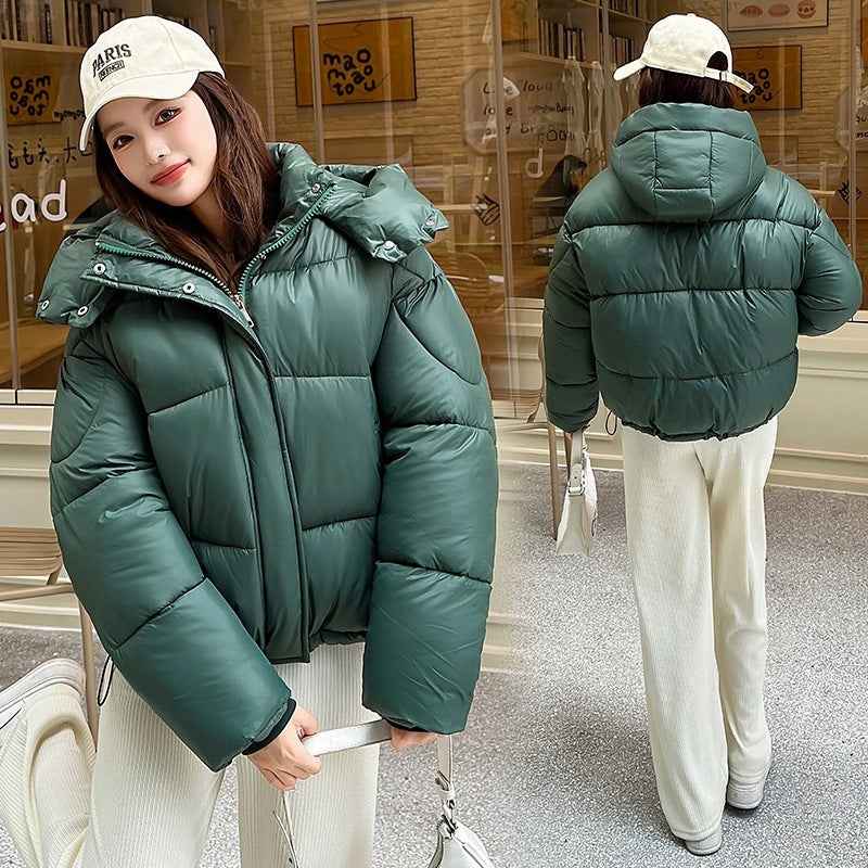 Elegant Fluffy Hooded Puffer Jacket Coat for Warm Commute