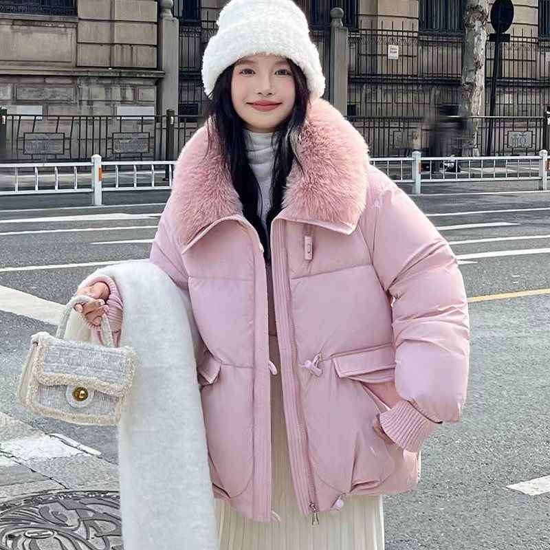 Korean Style Puffer Jacket - Loose Lapel Coat for Trendy Comfort and Versatility