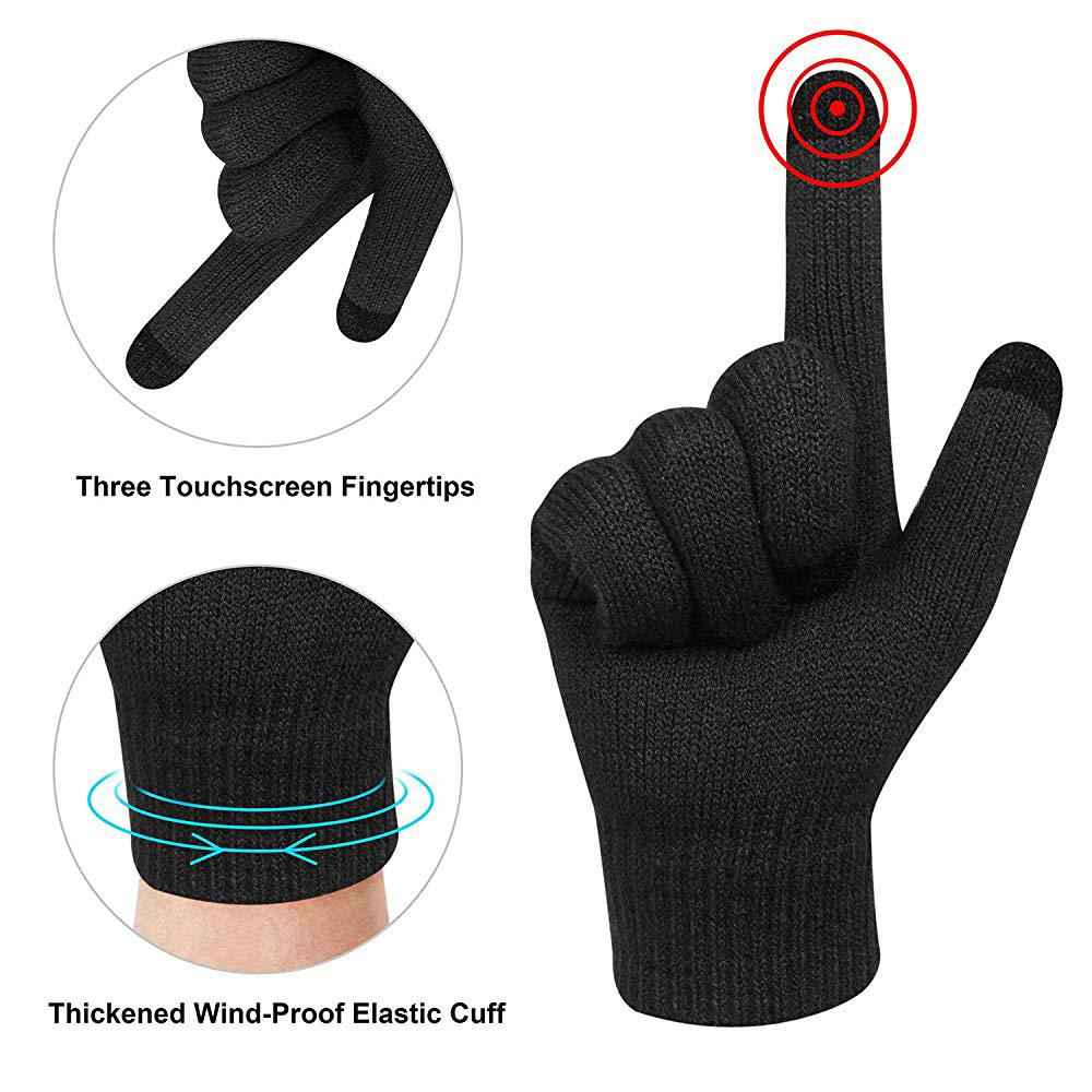 Men's 3-Piece Winter Set - Beanie Hat, Neck Warmer & Touch Screen Gloves
