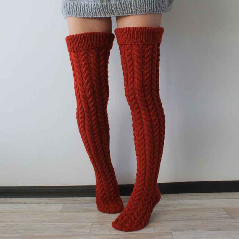 Women's Twist Over-The-Knee Stockings - Bunching Long Socks