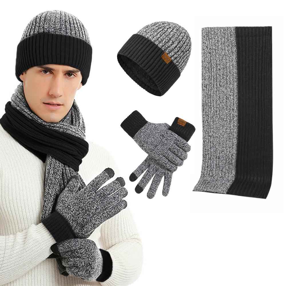 3-Piece Winter Accessories Set - Beanie Hat, Scarf & Touch Screen Gloves