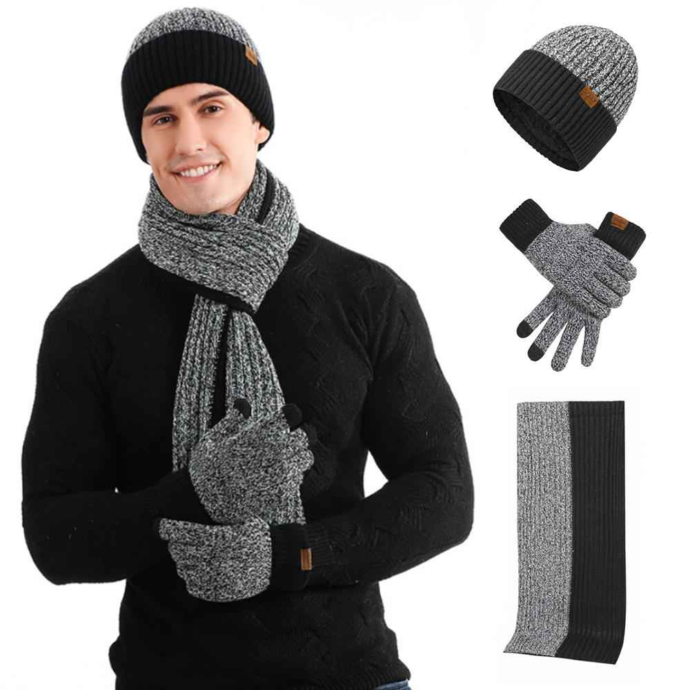 3-Piece Winter Accessories Set - Beanie Hat, Scarf & Touch Screen Gloves