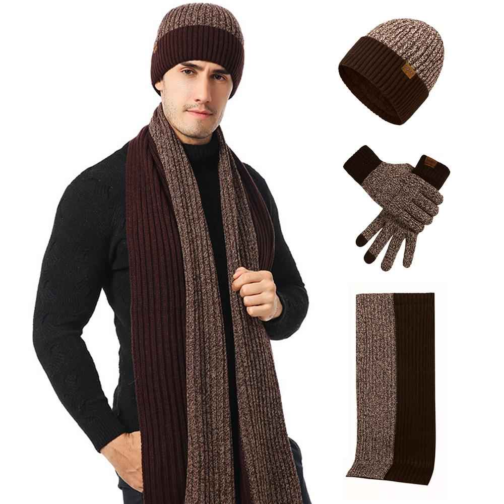 3-Piece Winter Accessories Set - Beanie Hat, Scarf & Touch Screen Gloves