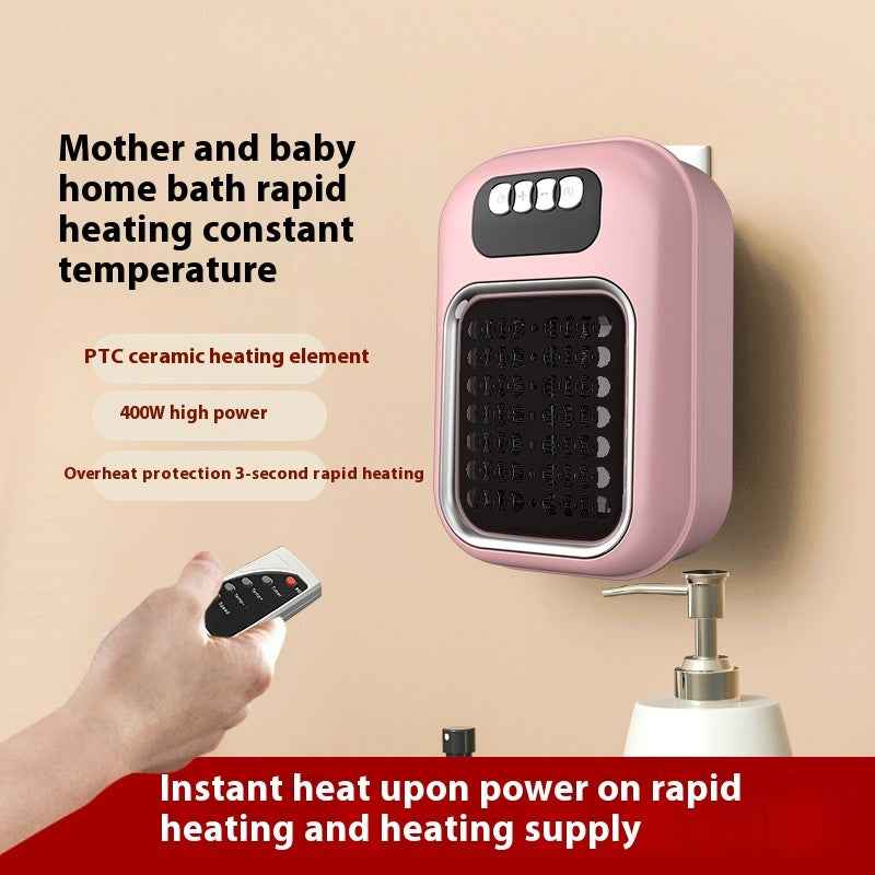 Wall Mounted Electric Heater with Remote Control and Adjustable Silent Thermostat for Home, Office, and Bathroom Winter Use
