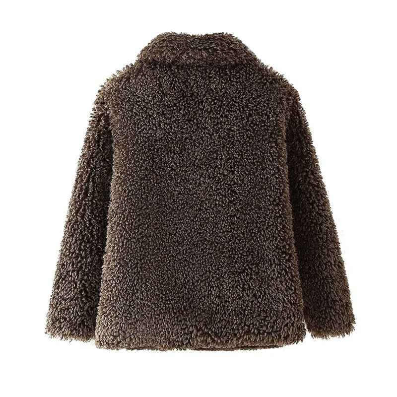 European and American Style Women's Fashion Fur Coat - Trendy Artificial Fur Effect Jacket for Women