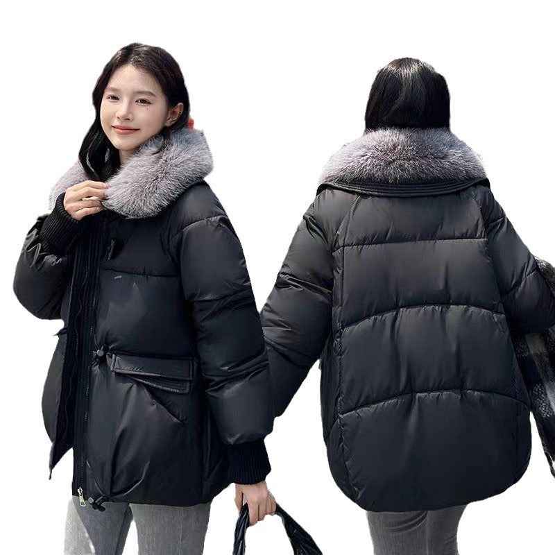 Korean Style Puffer Jacket - Loose Lapel Coat for Trendy Comfort and Versatility