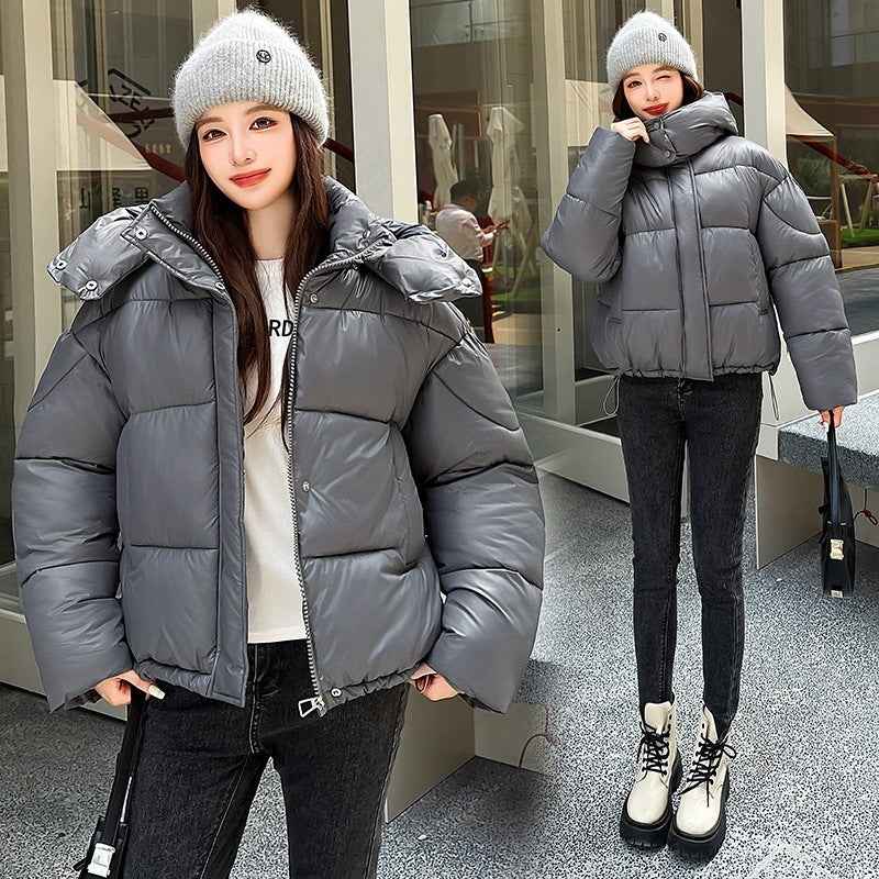 Elegant Fluffy Hooded Puffer Jacket Coat for Warm Commute