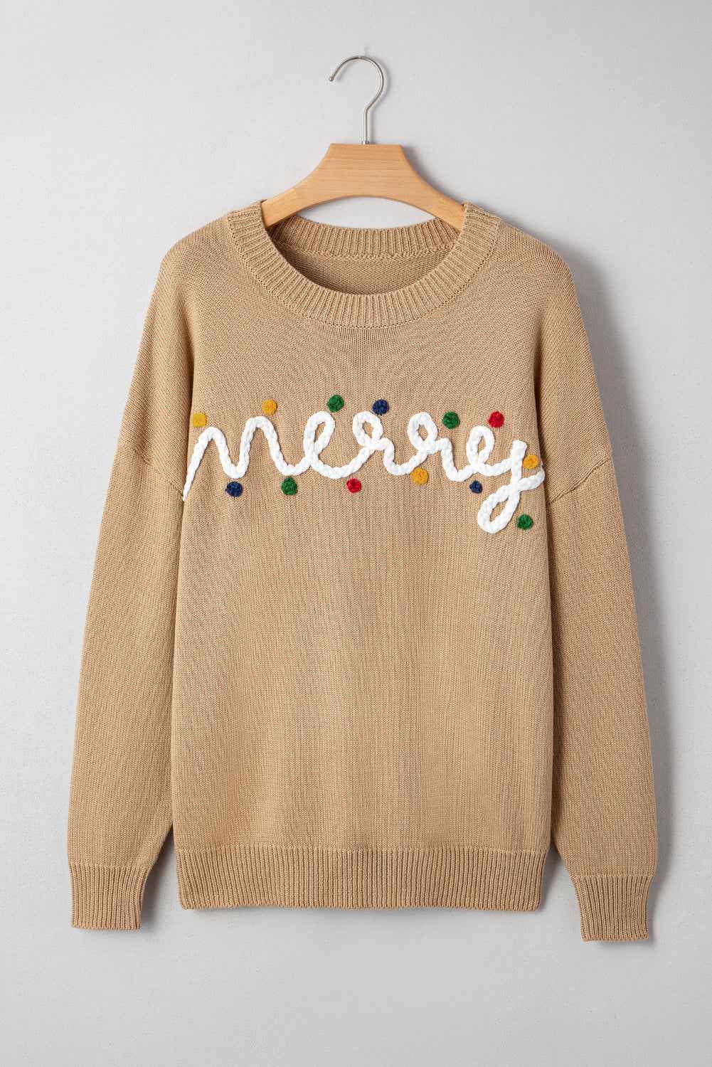 Women's Christmas Merry Dot Dolman Sleeve Sweater - Festive Holiday Knit